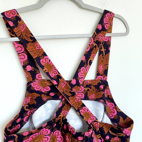 Anthropologie | Porridge Clothing Seamed Cross Back Floral Tank Top NWT | sz L - Picture 2 of 7